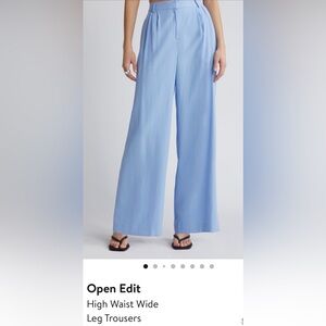 Open Edit Women's Coral High Waist Wide Leg Trousers, size 6. NWOT